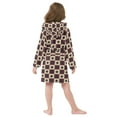 thumbnail image 4 of FORMRS Niños Bathrobe Unisex Hooded Robe Soft Plush Pajamas Sleepwear, Size 2-3T, Checkered Stars Pattern, 4 of 7