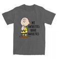 thumbnail image 3 of Camiseta de algodón para hombre de Peanuts, Charlie Brown, Mis ansiedades, Tengo ansiedades, Snoopy, Camiseta de cuello redondo, Camiseta de manga corta, 3 of 5