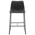 thumbnail image 3 of NPD Furniture Vesta KD 26.5" PU Counter Stool in Vintage Black (Set of 2), 3 of 9