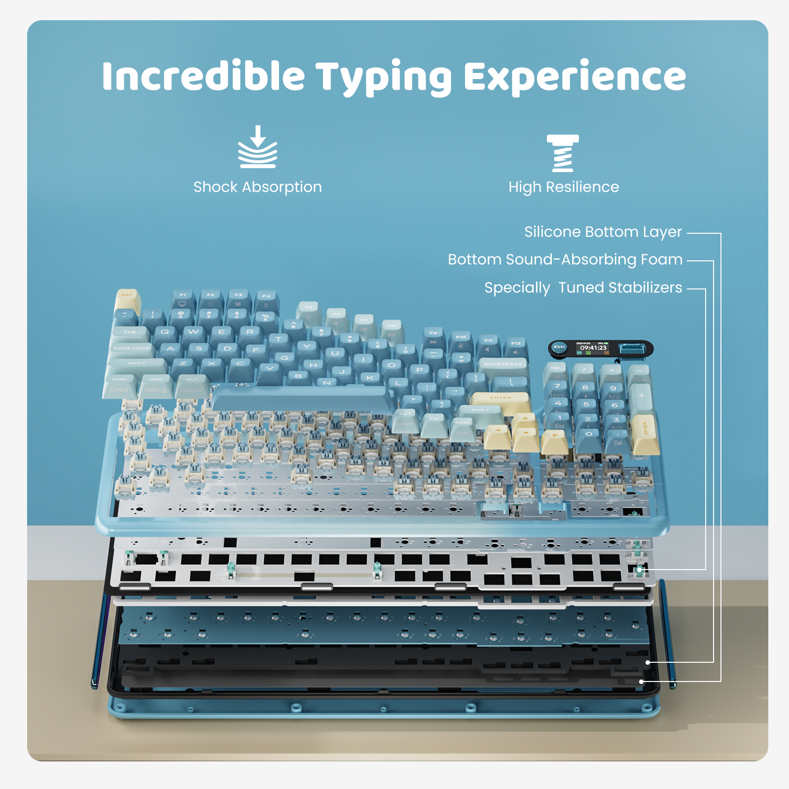MYMK様 Amazon.com: Lovaky MK98 Wireless Keyboard, 2.4G Ergonomic
