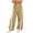 Khaki, variant on Fengactive Womens Side Stripe Pants with Pockets Drawstring Waist Wide Leg Baggy Color Block Long Pants