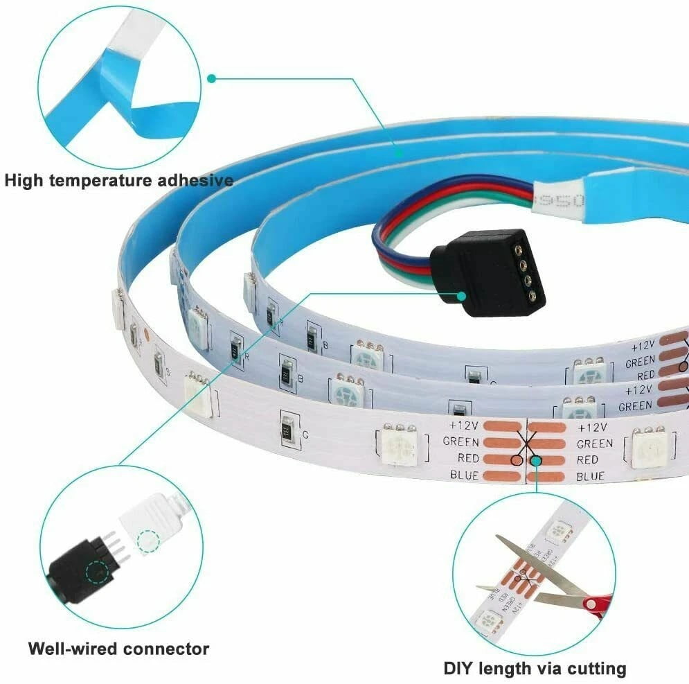 WENTOP LED Strip Lights with Remote Control 20m, Ultra-Long 600 LED Strips, Multi Color