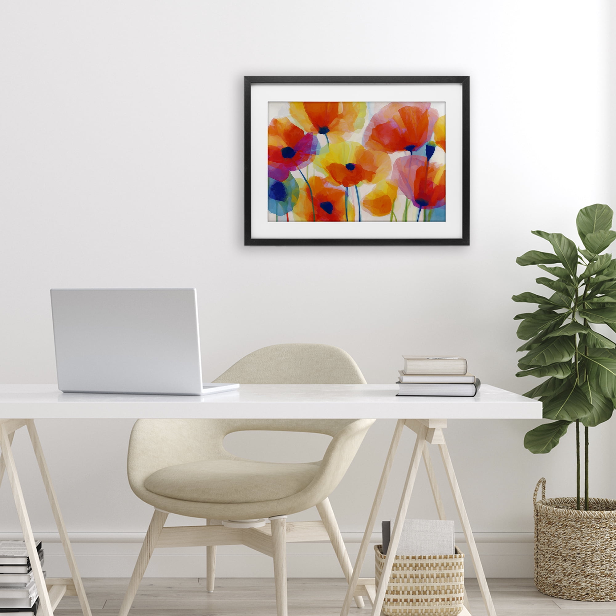 Stupell Industries Poppies At Golden Hour Black Framed Print Under Glass, design by Chromatic Storm Studio