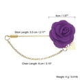 thumbnail image 2 of Uxcell Men Cloth Rose Flower Pin, Suit Lapel Stick Boutonnieres, Purple 1 Pcs, 2 of 6