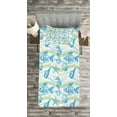 thumbnail image 3 of Ambesonne Nautical Quilted Bedspread Set 2 Pcs, Ocean Shell Starfish, Twin Size, Mint Blue, 3 of 3
