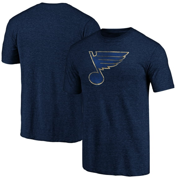 Men's Navy St. Louis Blues Distressed Team Tri-Blend T-Shirt