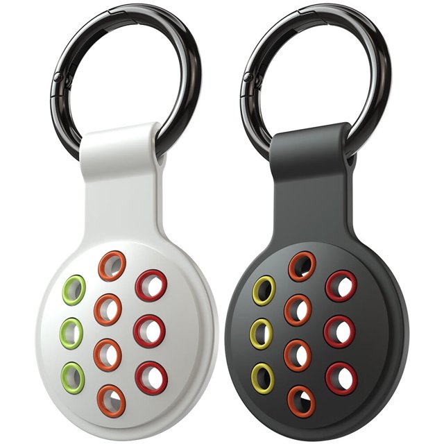 WILLED Case for AirTag with Keychain Ring, Protective Silicone Holder Tracker Cover with Keyring Compatible with Apple New Air Tag 2021 for Pets, Keys, Luggage, Backpacks, 2 Pack