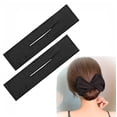 thumbnail image 1 of Hacer moños de donut fáciles de hacer: 2 piezas para el cabello de mujer - Hacer moños reutilizables para peinado Moldeador de moños con pinza de tela para el cabello, 1 of 5