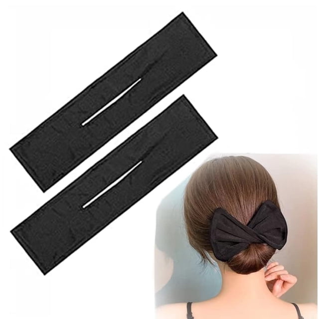 Hacer moños de donut fáciles de hacer: 2 piezas para el cabello de mujer - Hacer moños reutilizables para peinado Moldeador de moños con pinza de tela para el cabello