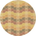 thumbnail image 1 of Ahgly Company Machine Washable Indoor Round Transitional Chrome Gold Yellow Area Rugs, 6' Round, 1 of 7