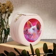 thumbnail image 6 of Yiaed Pig Print Travel Jewelry Case Bridesmaid Gift Boxes Jewelry Travel Organizer Small Round Jewelry Box Mini Storage-Pink, 6 of 7