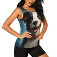 thumbnail image 2 of Susaid Playful Smile Cute Dog Printed Racerback Workout Tank Tops for Women, Sleeveless Gym Shirts, Athletic Yoga Camisoles for Fitness-Small, 2 of 7