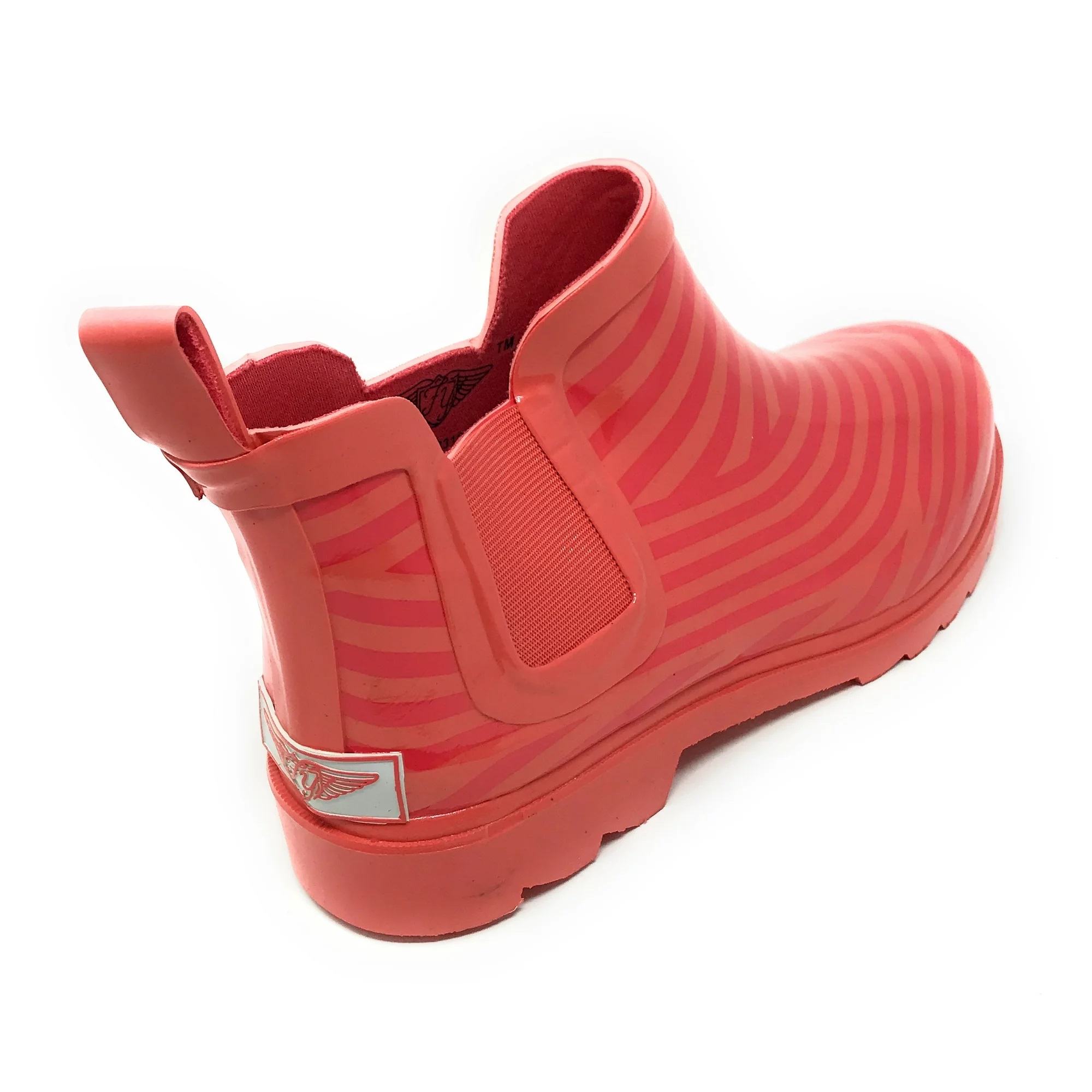 Forever Young Women's Big Flora Print With Elastic Back Rain Boots