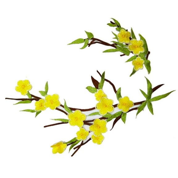 2Pcs Embroidery Flower Applique Sew on Clothing Patches For Clothes Repair Jeans Jackets Skirt Wedding Dress Decoration