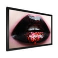 thumbnail image 2 of Designart 'Plump Woman Lips With Pink and Black' Modern Framed Art Print, 2 of 4