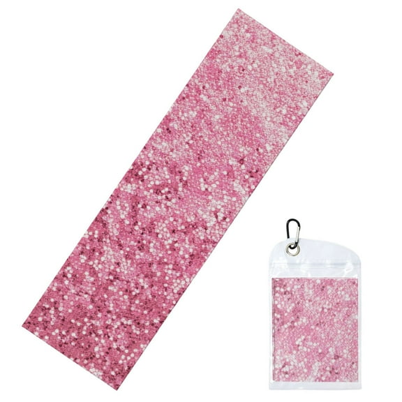 Lsque Pink Glitter Printed Cooling Towel (40"x 12"), Ice Towel, Microfiber, Soft Breathable Chilly Towel for Yoga, Sport, Gym, Workout, Fitness, Running