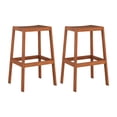 thumbnail image 3 of CorLiving Miramar Solid Wood Backless Bar Height Outdoor Bar Stools, Brown (Set of 2), 3 of 8
