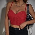 thumbnail image 2 of adviicd Hauts Courts pour Femmes Débardeurs à Encolure Carrée Sans Manches à Double Couche Hauts Basiques Ajustés T-Shirts (Rouge, TP), 2 of 9
