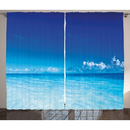 Landscape Curtains 2 Panels Set Ocean Scenery Deep Sea Beach Hot