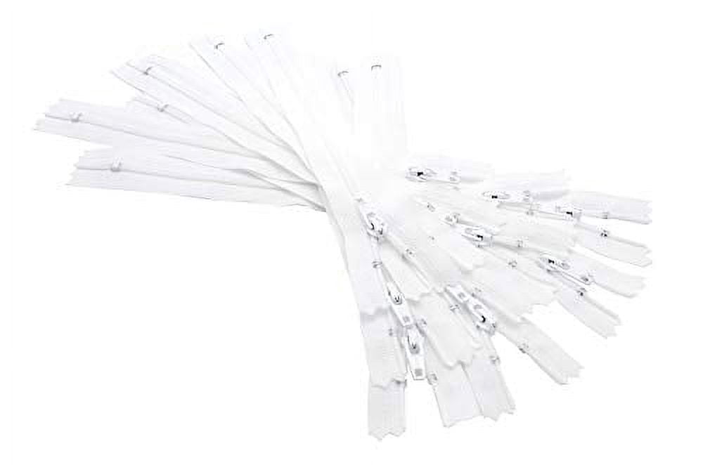YKK #3 Coil Dress Closed Bottom Zippers Color White - 12 Zippers per Pack (90 Inches)