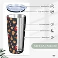 thumbnail image 5 of Christmas 20oz Tumbler with Lid and Straw for Women Men, Sweet Candy Canes Berry Snowflake Insulated Mug Love House Cookies Steel Tumbler Double Wall Vacuum Travel Mug Coffee Cup, 5 of 6