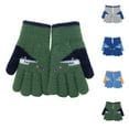thumbnail image 4 of ZACPNCV Kids Winter Gloves for Boys Girls Children Warm Wool Lined Gloves Toddler Thermal Knitted Mittens Green 7-12 Years, 4 of 4