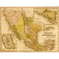 thumbnail image 2 of Vintage Maps 24x19 Black Modern Framed Museum Art Print Titled - Mexico and Guatamala 1844, 2 of 4