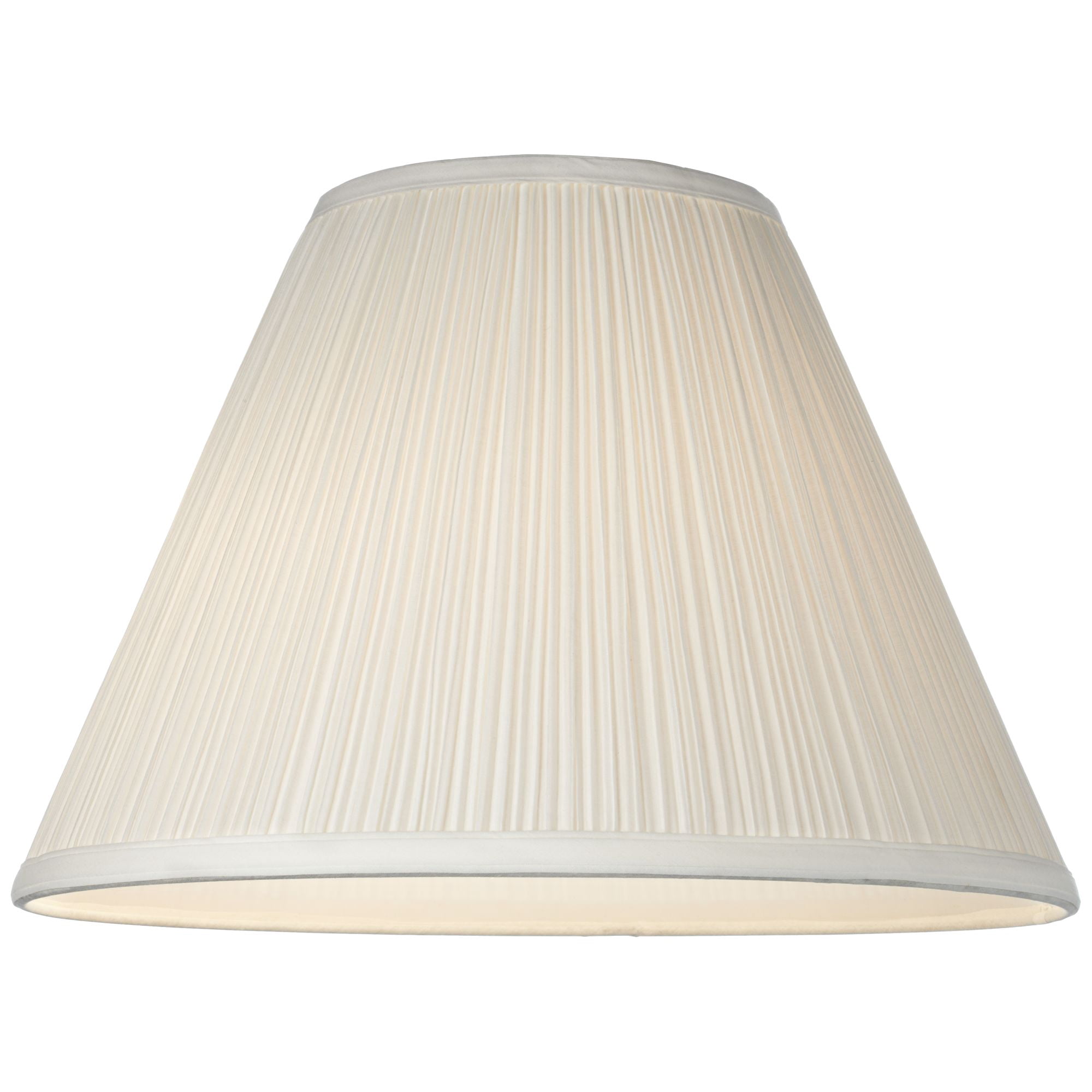 Springcrest 6 1/2" Top x 15" Bottom x 10 1/2" High x 11" Slant Lamp Shade Replacement Medium White Pleated Spider Harp Finial