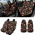 thumbnail image 2 of Uorisanigo Mushroom Design Car Seat Cover Full Set, with Steering Wheel Cover Center Console Pad Headrest Gear Shift Covers Handbrake Seat Belt Shoulder Pad Drink Coasters Set Key Chains Car Decor, 2 of 7