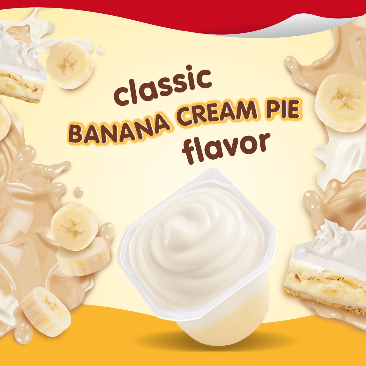 Snack Pack Banana Cream Pie Flavored Pudding, 3.25 oz Pudding Cups, 4 Count