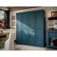 thumbnail image 2 of Palace Imports 100% Solid Wood Kitchen Pantry Storage Cabinet with Solid Doors, Adjustable Shelves and 2-Drawers, Teal Blue, 2 of 6