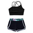 thumbnail image 3 of Nyeemya Kids Girls 2 Piece Gymnastics Dance Sport Outfits Crop Top with Shorts Active Set Athletic Lily 10, 3 of 5