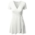 thumbnail image 4 of Doublju Women's V-Neck Short Sleeve Swing Flare A-Line Dress, 4 of 4