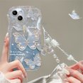 thumbnail image 4 of Luxury Butterfly Glitter Clear Soft Funda De Teléfono Para iphone 13 12 11 14 Pro Max 14 Plus Hang Chain Lanyard Cute Silicone Cover, 4 of 4