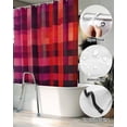 thumbnail image 5 of Split Shower Curtain for Transfer Bench, Red Purple Fabric Shower Curtains for Bathroom, Modern Striped Plaid Abstract Oil Painted Tub Sliding Transfer Bench Waterproof Bath Curtains 72"x78", 5 of 9