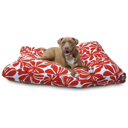 UPC: 0788995504139 | Majestic Pet | Plantation Rectangle Pet Bed For Dogs  Removable Cover  Red  Extra Large