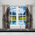 thumbnail image 2 of MKHERT Black Horse Window Curtain Kitchen Curtains Window Treatments 26x39 inch,Set of 2, 2 of 2