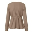 thumbnail image 6 of mgoYE Women's Maternity Shirts, Ribbed Long Sleeve Pregnancy Sweaters Crew Neck Slit Side Knit Pregnant Tunic Tee Top(Khaki,M), 6 of 6