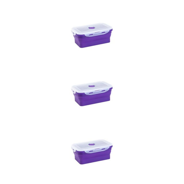 Baohd Silica Gel Convenient And Stylish Solution For Quick Lunch Break With Multiple Colors And Specifications To Choose purple 800ml 3Set