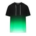 thumbnail image 3 of UVEASISHA Short Sleeve Hoodie Men,Men's Summer Hoodie Workout Gym Sweatshirt Muscle Fit Gradient Color Athletic Hoodies Pullover Hooded T-Shirts 2025 Green, 3 of 4