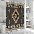 thumbnail image 5 of Polyester Fabric Gray Brown Boho Shower Curtain, Vintage Farmhouse Abstract Ethnic Motifs Waterproof Bathtub Curtain Bathroom Decor Set with Hooks 72 x 84 Inches, 5 of 6