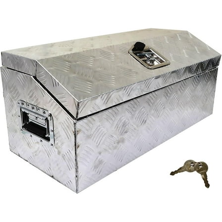 munirater 30 Inch Silver Aluminum Tool Box Cuboid Replacement for ATV Storage Truck Pickup RV