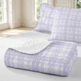 thumbnail image 4 of Manfei Vintage Grid Quilt King,Modern Checkered King Coverlet Set,Purple,3 Pieces,1 Bedspread and 2 Pillowcases, 4 of 7