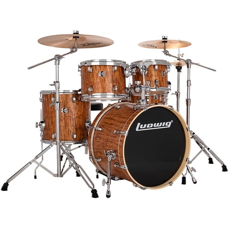 Ludwig Evolution 5-Piece Drum Set With 20" Bass Drum and Zildjian I Series Cymbals Cherry