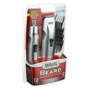Wahl Mustache Battery Mens Beard Trimmer, 2 Trimmer Set Silver - Model 5606-700