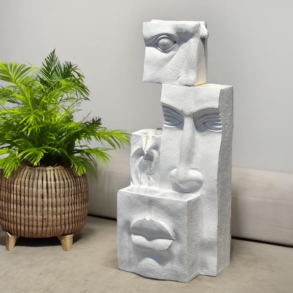 Haeng Hand Crafted Weather Resistant Floor Fountain with Light