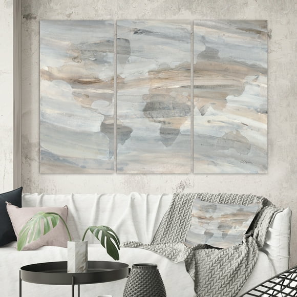 Designart - Misty World Map - Glam Map Canvas Artwork