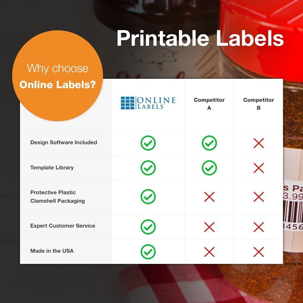 2.675 x 2 Rectangle Labels - Inkjet/Laser Printer - Online Labels (100 Sheet Pack)