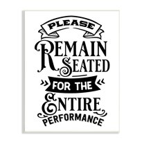 Stupell Industries Please Remain Seated Humorous Vintage Bathroom Saying Graphic Art Unframed Art Print Wall Art, Design by Lettered and Lined