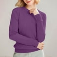 thumbnail image 4 of Bovemsi Sweaters for Women Women'S Autumn And Winter Round Neck Stripe Bottoming Shirt Fashion Versatile Sweater Solid Soft Fall Sweaters, 4 of 8